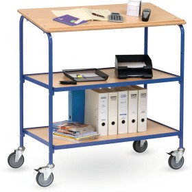 Fetra Rollpult mit Schreibfläche und 2 Ablageböden, Ladefläche 1000 x 600 mm