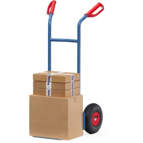 Carrello in tubo d'acciaio Fetra, ruote pneumatiche, capacità di carico 200 kg, altezza 1150 mm