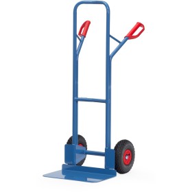 Fetra Stahlrohrkarre, Tragkraft 300 kg, Höhe 1300 mm, breite Schaufel