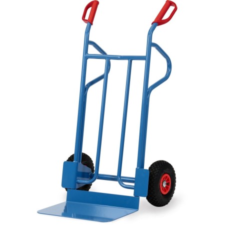 Fetra Stahlrohrkarre, Tragkraft 350 kg, Höhe 1200 mm, breite Schaufel