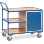 Fetra Tischwagen mit 1 Schrank und 3 Ladeflächen, umlaufender Rand