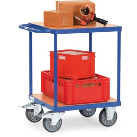 Fetra Tischwagen mit 2 Böden, Tragkraft 500 kg, blau