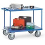 Fetra Tischwagen mit 2 Stahlblech-Plattformen, bündig mit Rahmen, Tragkraft 500 / 600 kg