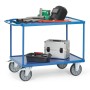 Fetra Tischwagen mit 2 Stahlblech-Wannen und 10 mm hohem Rand, Tragkraft 500 / 600 kg