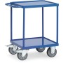 Fetra Tischwagen, quadratische Ladefläche, mit 2 Stahlblech-Wannen mit 10 mm hohem Rand