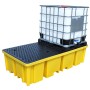 Doppel-IBC-Auffangpalette inkl. Gitterrost 1150L Wanne für Vierwegestapler