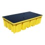Doppel-IBC-Auffangpalette inkl. Gitterrost 1150L Wanne für Vierwegestapler
