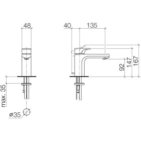 Rubinetto monocomando per lavabo Villeroy & Boch Cult con tappo