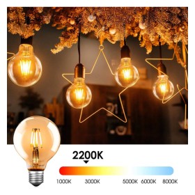 8W LED Lampe E27 Glühfaden Vintage G125 - Dimmbar 1800K