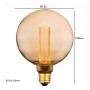 LED-Lampe - Modern - Bernsteinkristall - 4W - E27 - G125 - Dimmbar