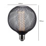 LED-Lampe - Modernes schwarzes Metall - 4W - E27 - G125 - Dimmbar