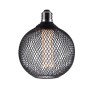 LED-Lampe - Modernes schwarzes Metall - 4W - E27 - G125 - Dimmbar