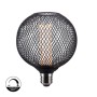 LED-Lampe - Modernes schwarzes Metall - 4W - E27 - G125 - Dimmbar