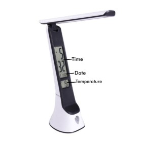 Tischlampe mit LED-Akku 5W - Dimmbar - Einstellbar - Datum - Temperatur - CCT