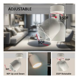 Deckenstrahler schwenkbar - LEIDEN WEISS - für 1 GU10-Lampe