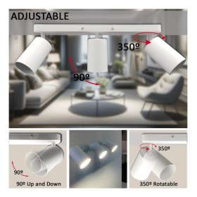 Schwenkbare Deckenleuchte - AMSTERDAM WEISS - Aluminium - für 3 GU10 Lampen