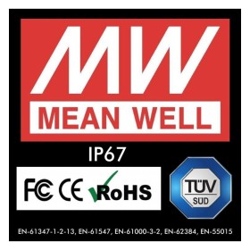Netzteil PROFESSIONELLE 5V 25W 5A - MEANWELL - IP67 - TÜV