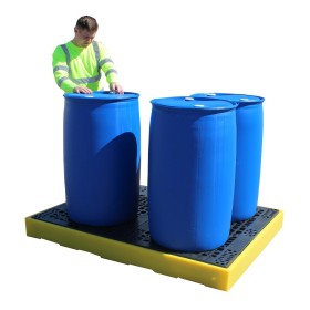 Flachprofil-Auffangboden für 4 Fässer 300L