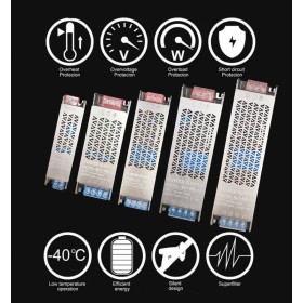 Netzteil Slim 12V 300W 25A Aluminium - IP20