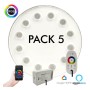 PACK -5 - RGB Tauchbare LED-Lampe 36W PAR56 - DC12V - IP68 - Edelstahl316 - IK10 - Pool