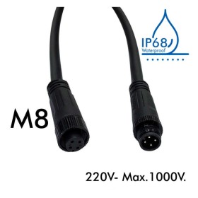 Wasserdichter Verbindungskabel 12V-24V - IP68 - M8 - Männlich - Weiblich 4x0,3mm2 – ø12mm