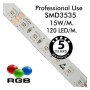 LED-Streifen 24V RGB 15W/m | 120xLED/m | 10m | SMD3535 | IP20