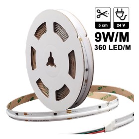 LED-Streifen 24V RGBIC | COB DIGITAL | 5m | 360LED/m | 9W/M | IP20