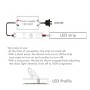 Minischalter + Dimmer - für profilierte LED-Streifen - 12/24V.