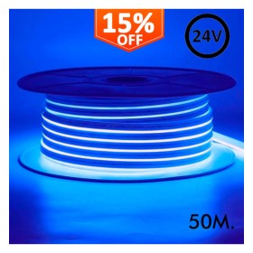 Flexibles LED-Neon 24V - 13W/m - Rolle 50m - 6x12mm - Blau