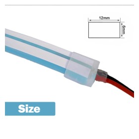 Flexibles Neon-LED 24V 13W/m – 50M Rolle – Speziell für Beschilderung – 6x12mm – Schneidbar alle 1cm – Ice Blau