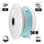 Flexibles Neon-LED 24V 13W/m – 50M Rolle – Speziell für Beschilderung – 6x12mm – Schneidbar alle 1cm – Ice Blau