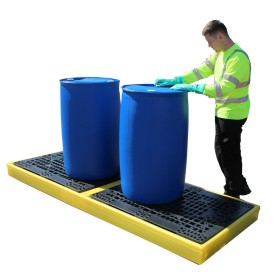 Flachprofil-Auffangboden für 4 Inline-Fässer 300L