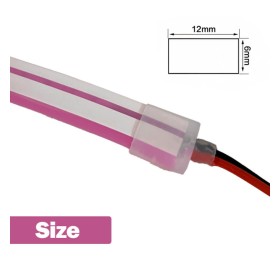 Flexibles Neon-LED 24V 13W/m – 50M Rolle – Speziell für Beschilderung – 6x12mm – Schneidbar alle 1cm – Rosa