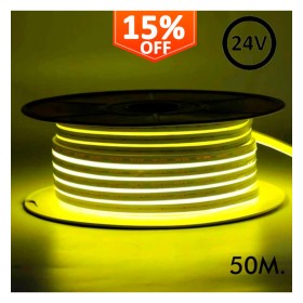 LED Neon Flex 24V - 8W/m - Rolle 50m - 6x12mm - GELB