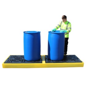 Flachprofil-Auffangboden für 4 Inline-Fässer 300L