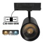 LED-Schienenstrahler 40W - 26W NEW MAYA Schwarz Dreiphasenschienen - CCT - CRI+92 - UGR13 - HOHE LUMEN
