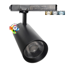LED-Spot 40W - 34W NEW MAYA Schwarz Einphasenschienenstrahl - CCT - CRI+92 - UGR13 - 120Lm/W