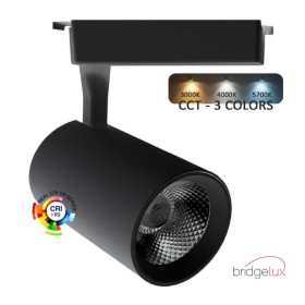 LED-Strahler 30W PARMA Schwarz Einphasen-Stromschiene - CCT - CRI+92 - 48º