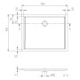 Villeroy & Boch Taro rechteckige Duschwanne 100 x 80 x 2,5 cm