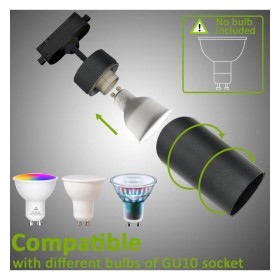 Schienenstrahler - BORNE SCHWARZ - Für GU10-Lampen - Monophasiges Aluminium
