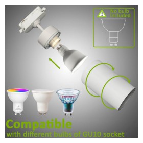 Schienenstrahler - BORNE WEISS - Für GU10-Lampen - Monophasiges Aluminium