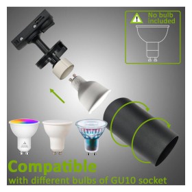 Schienenstrahler - EMMEN SCHWARZ - für GU10-Lampe - Einphasig