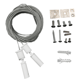 Universelles Hängekit - Weiss - mit 3m Kabel - Packung mit 2 Einheiten