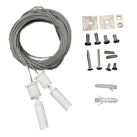 Universelles Hängekit - Weiss - mit 3m Kabel - Packung mit 2 Einheiten