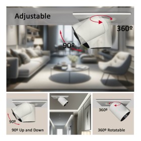 Downlight LED 6W - DREHBARES PERISKOP - Quadrat - CCT Farbwahl