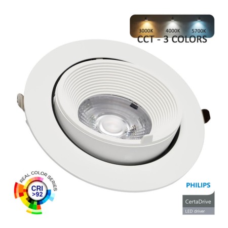 Einbaustrahler Schwenkbar LED - 40W - Treiber Philips Certa Drive - 24º - CCT - CRI+92
