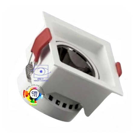 LED Strahler Downlight LED 5W - 8W -12W Quadrat Weiss - Bridgelux Chip - UGR11 - CCT- CRI+92