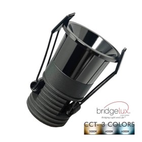 LED Strahler Downlight LED 6W Chrom schwarz Bridgelux Chip - 40° - UGR11- CCT