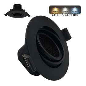 LED Strahler Downlight Schwenkbar Rund - Schwarz 7W - Einstellbarer Scheinwerfer - UGR19 - CCT Wählbare Farbe