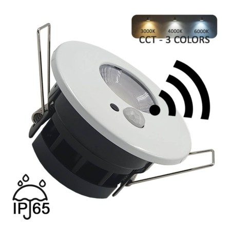 LED-Einbaustrahler 7W - Rund - IP65 - CCT - PIR-Bewegungssensor - Standard EN 1363-1